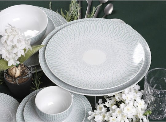 Cryspo Trio Turquoise Porcelain Dinnerware Set 40pcs