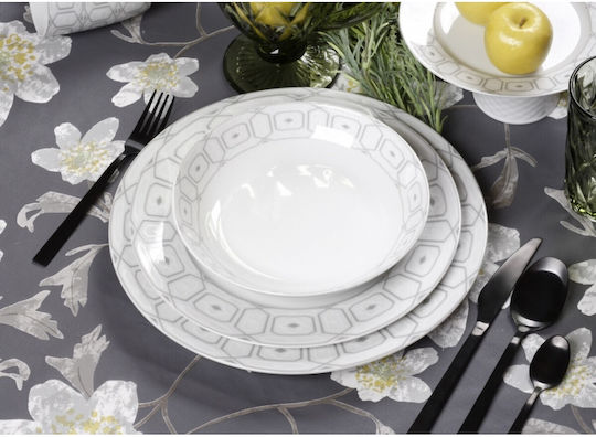 Cryspo Trio White Porcelain Dinnerware Set 40pcs