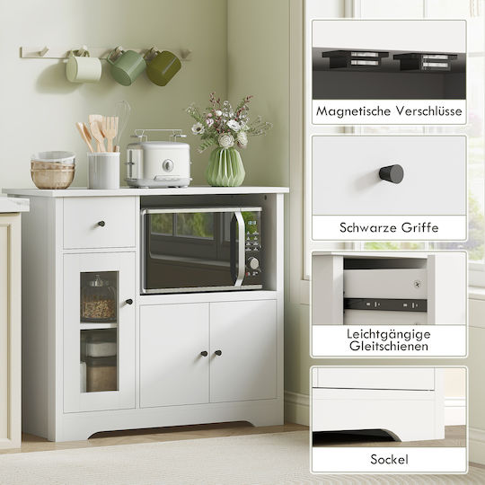 Floor Kitchen Dresser White 80x35x72.2cm