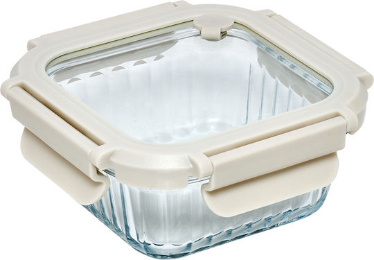 5Five Set of Beige Glass Lunch Boxes 3 Pieces
