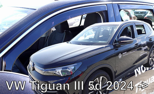 Heko Set of Windbreakers Front and Rear Car Dark Fime for Volkswagen Tiguan 2022+ 4pcs