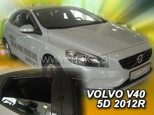 Heko Set of Windbreakers Front and Rear Car Dark Fime for Volvo V40 4pcs