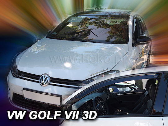 Heko Set of Windbreakers Front Car Dark Fime for Volkswagen Golf 2pcs