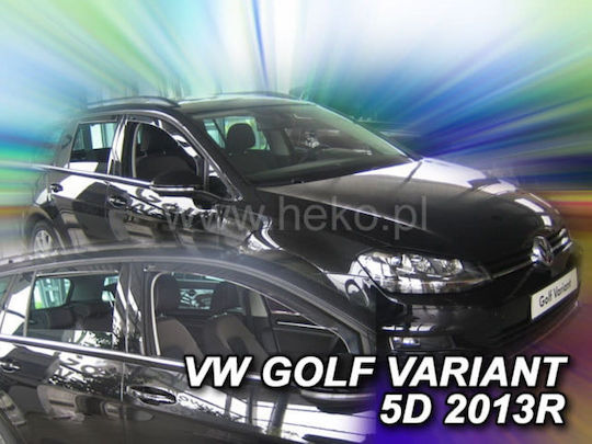 Heko Set of Windbreakers Front and Rear Car Dark Fime for Volkswagen Golf 4pcs