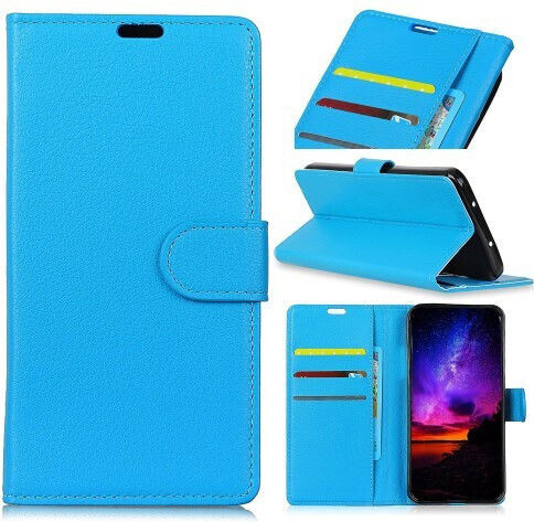 Support Base Wallet Leather Blue (Xperia 10)