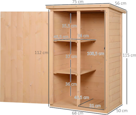 Hölzernes Gartenhaus M0.75xP0.56xH1.15m