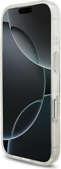 Guess Iml Flowers Allover Strap Задна Корица Пластмаса / Силикон Бяла iPhone 18 Pro