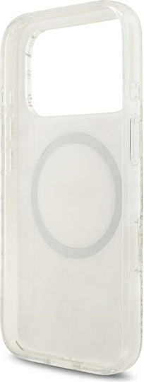 Guess Iml Flowers Allover Strap Задна Корица Пластмаса / Силикон Бяла iPhone 18 Pro
