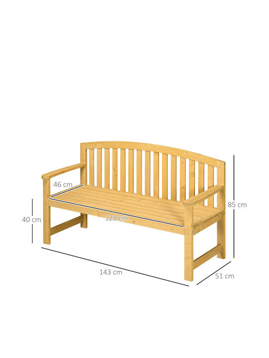 Пейка За Външна Употреба Дървена 140x50x85см