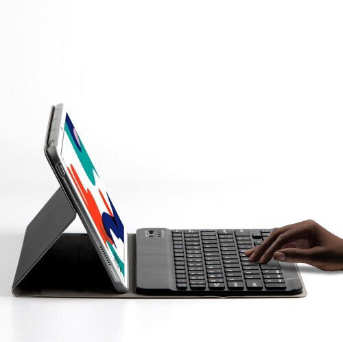 Flip Cover Din Piele Cu Tastatură În Engleză SUA Neagră (MatePad 10.4)