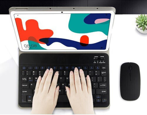 Flip Cover Din Piele Cu Tastatură În Engleză SUA Neagră (MatePad 10.4)