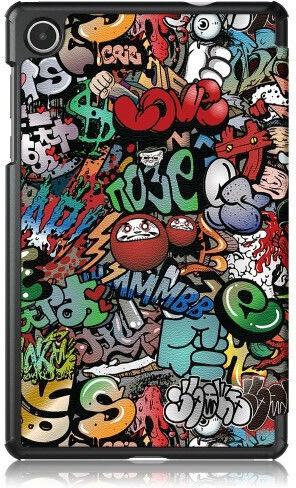 Tri-fold Book Case With Support Base For Lenovo Tab M8 Gen 4 Tb-300fu - Graffiti