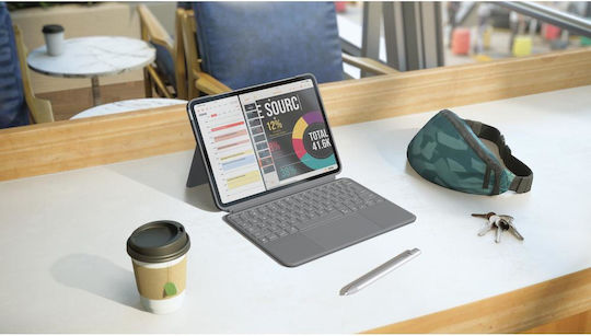 Logitech Combo Touch Klappdeckel mit Tastatur Grau (Ipad Air 11 M2)