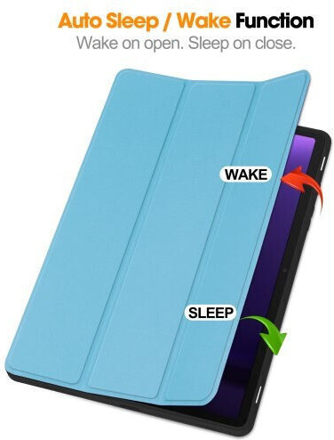 Tri-fold Ständer Klappdeckel Hellblaa (Samsung Galaxy Tab S10 FE, S9 FE, Tab S9)