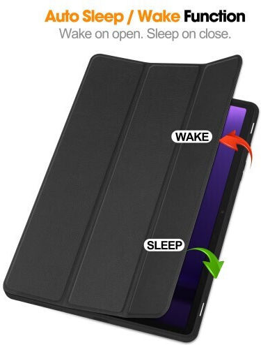 Tri-fold Βάση Στήριξης Flip Cover Μαύρη (Samsung Galaxy Tab S10 FE, S9 FE, Tab S9)