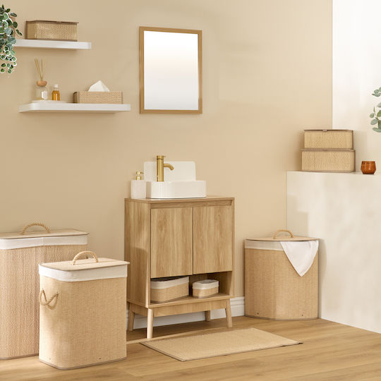 5Five Non-Slip Wooden Bath Mat Stemy 220356B Beige 50x80cm
