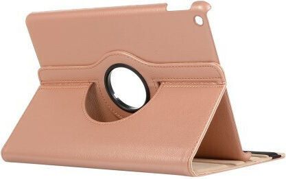 Flip Cover Δερμάτινη Περιστρεφόμενη Ροζ Χρυσή (iPad 2019/2020/2021 10.2'')