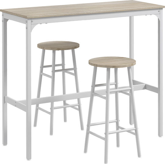 Bar-Tisch mit 2 Hockern 105x40cm