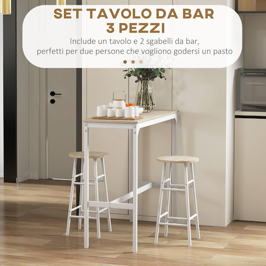 Bar-Tisch mit 2 Hockern 105x40cm