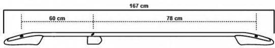 Omtec Μπάρες Οροφής Αλουμινίου 167εκ. Ford Connect 2002-2014 (Σετ με πόδια) Ασημί