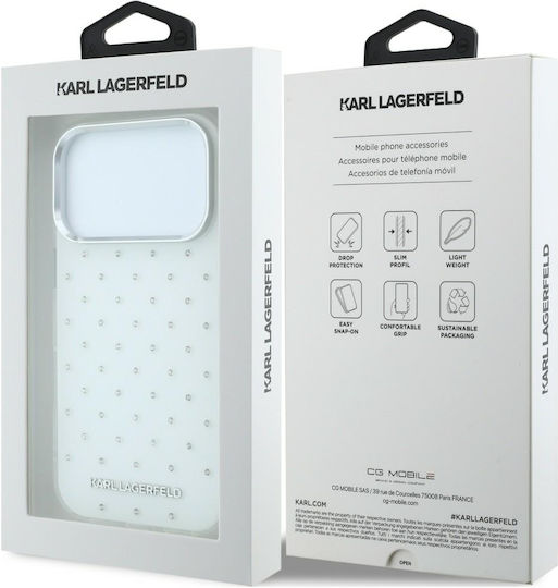 Karl Lagerfeld Iml Rhinestones Allover Magsafe Case Iphone 18 Pro Max White