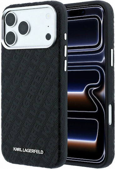 Karl Lagerfeld Pu Grained Allover Semi Wrap Magsafe Case Iphone 18 Pro Max Black