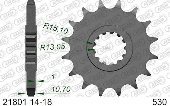 Afam Front Sprocket 530 Chain Code 21801-15