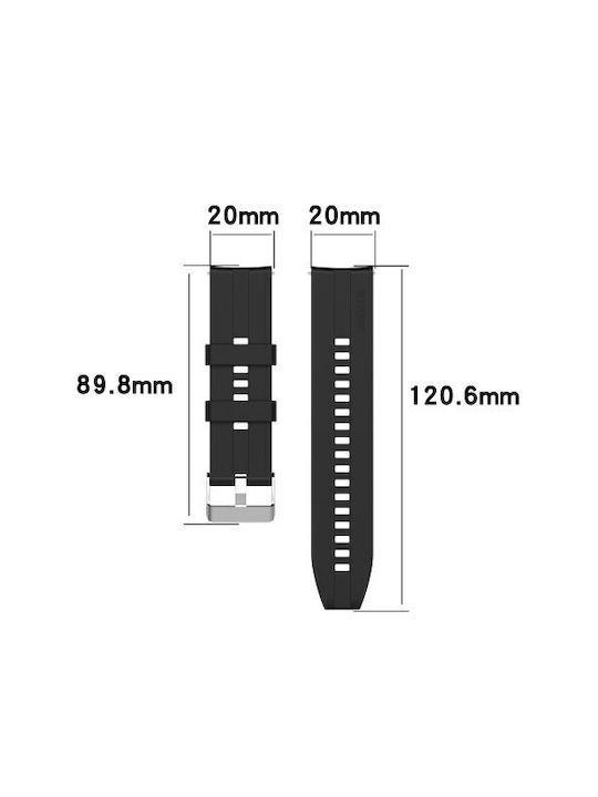 Каишка Силикон Черен (Amazfit GTS 2 / GTS 2 Mini / GTS 2e - Амазфит GTS 2 / GTS 2 Mini / GTS 2e)