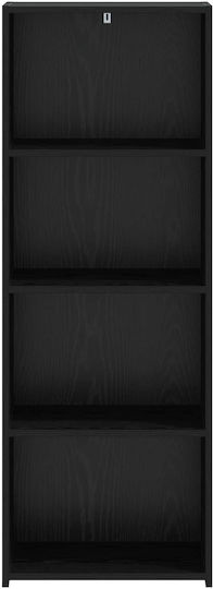 Highboard Hängeschrank fürs Wohnzimmer aus Spanplatte in Schwarz und Eiche 45x41x124 cm