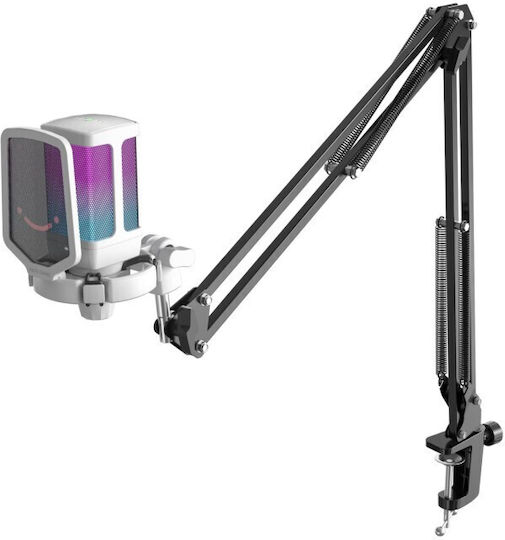 Fifine Q6TW Microphone Shock Mounted in White Color