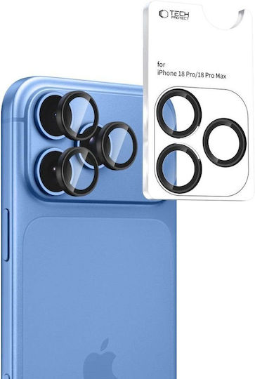 Tech-Protect Camring Fit+ Защита на камерата Закалено стъкло Черен за iPhone 18 Pro / Max
