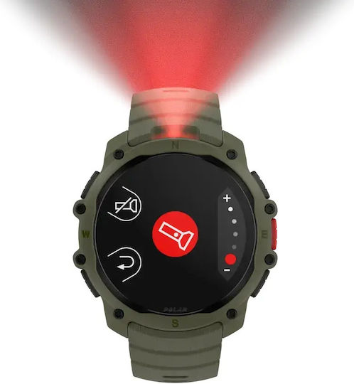 Polar Street X 45mm Wasserdichte Smartwatch mit Herzfrequenzmesser (Waldgrün)