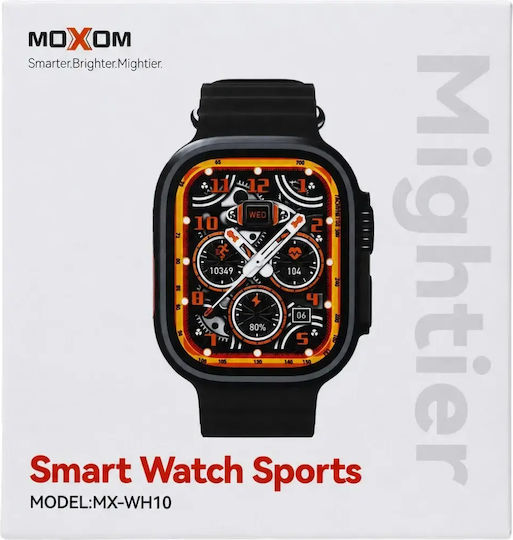 Moxom MX-WH10 Aluminium Smartwatch mit Herzfrequenzsensor (Schwarz)
