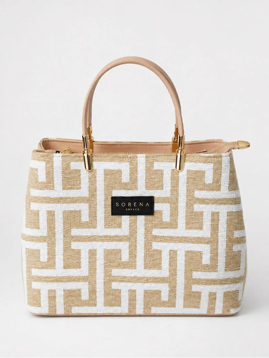 Galleria Fabric Women's Handbag Shoulder Beige