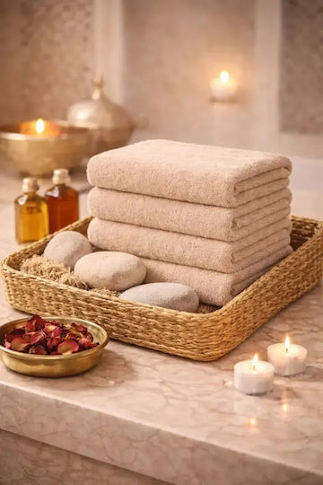 SteweHome Set Bath Towels 4 Pieces 70x140cm Beige