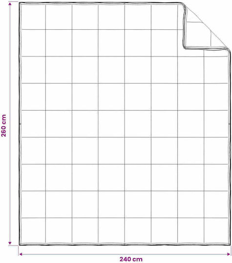 vidaXL Set Steppdecken Übergröße 240x260cm Kapok 2 Stück