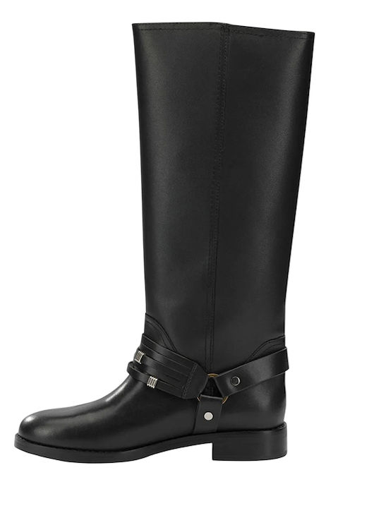Damenstiefel Aus Leder Schwarz