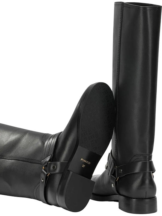Damenstiefel Aus Leder Schwarz