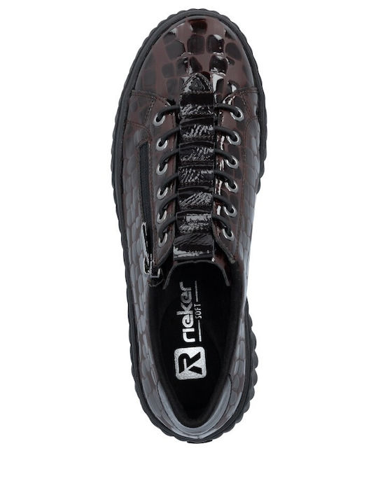 Damentliche Anatomische Sneakers Krokodil Braun