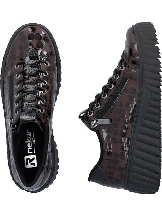 Damentliche Anatomische Sneakers Krokodil Braun