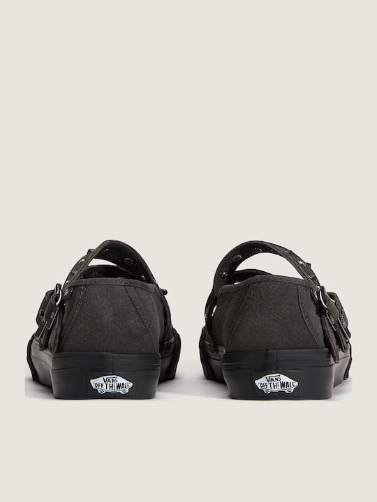 Suede Damen Ballerinas Mit Riemen Graue