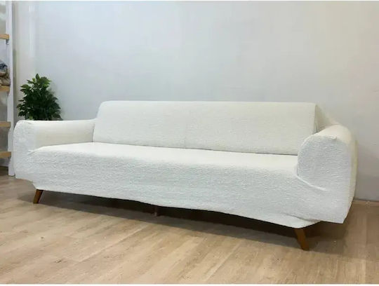 SteweHome Husă Elastică Pentru Canapea Cu Trei Locuri Albă 180x230cm