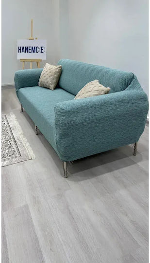 SteweHome Husă Elastică Pentru Canapea Cu Trei Locuri Turcoaz 180x237cm