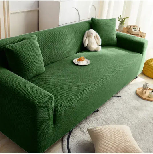 SteweHome Husă Elastică Canapea Cu Trei Locuri Verde 195x230cm