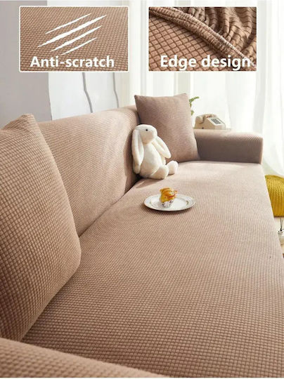 SteweHome Elastic Cover For Three Seater Sofa Beige 195x230cm