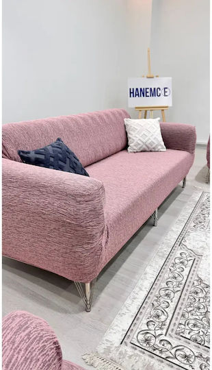 SteweHome Elastische Abdeckung Für Dreisitziges Sofa Rosa 180x237cm