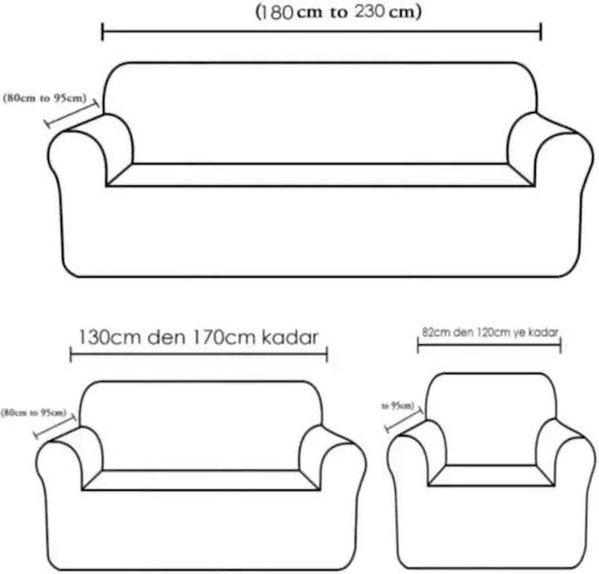 SteweHome Elastische Abdeckung Dreisitziges Sofa Geometrisch 195x230cm