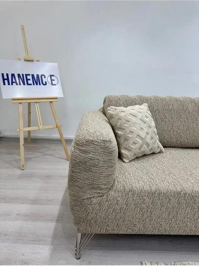 SteweHome Ελαστικό Κάλυμμα Τριθέσιου Καναπέ Μπεζ 180x237cm