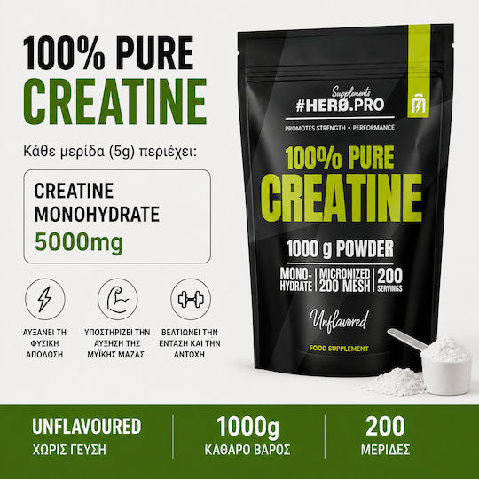 Hiro.Lab 100% Pure Creatine Micronized Monohydrate Creatine Unflavoured 1000gr