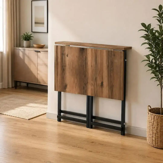Birou Din Lemn Negru Cu Picioare Metalice 80x50x73cm